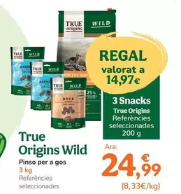 Oferta de True Origins Wild - Pinso Per A Gos por 24,99€ en Tiendanimal