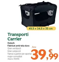 Oferta de Outech - Transporti Carrier por 39,99€ en Tiendanimal