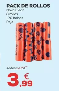 Oferta de Nova Clean - Pack De Rollos por 3,99€ en Kiwoko