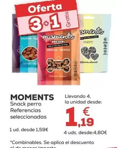 Oferta de Moments - Snack Perro por 1,59€ en Kiwoko