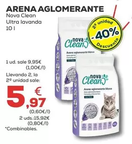 Oferta de Nova Clean - Arena Aglomerante por 9,95€ en Kiwoko