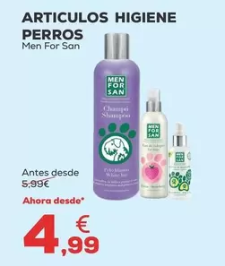 Oferta de Men For San - Articulos Higiene Perros por 4,99€ en Kiwoko