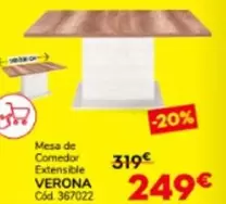 Oferta de Verona - Mesa De Comedor Extensible por 249€ en Conforama