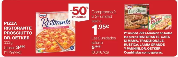 Oferta de Dr Oetker - Pizza Ristorante Prosciutto por 3,99€ en Supercor