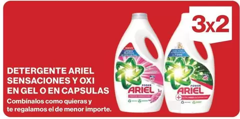 Oferta de Ariel - Detergente Sensaciones Y Oxi En Gel O En Capsulas en Supercor