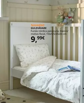 Oferta de Guldvävare - Funda Nórdica Para Cuna, Blanco/motivo Floral, 110x125/35x55 Cm por 9,99€ en IKEA