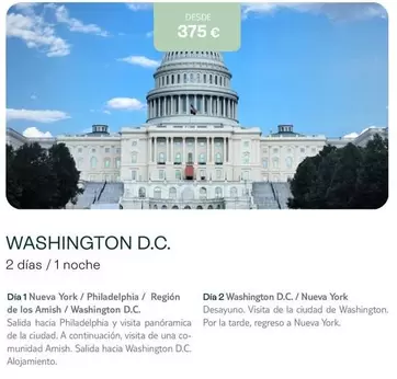 Oferta de Philadelphia - Washington D.c. por 375€ en Tui Travel PLC