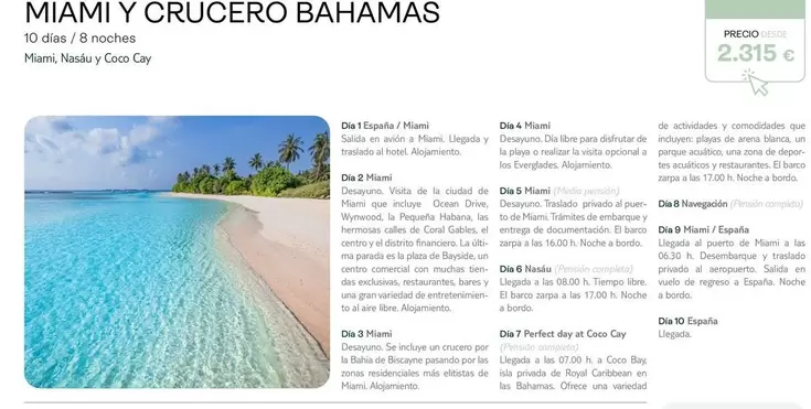 Oferta de España - Mimi Y Crucero Bahamas en Tui Travel PLC