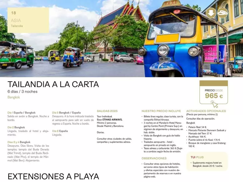Oferta de Travelplan - A.o.p. A.o. Tailandia A La Carta por 965€ en Tui Travel PLC