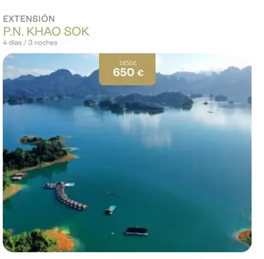 Oferta de Extensión P.n. Khao Sok por 650€ en Tui Travel PLC