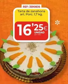 Oferta de Tarta De Zanahoria Art por 16,25€ en CashDiplo