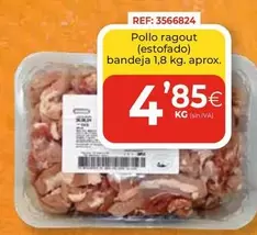 Oferta de Pollo Ragout (estofado) Bandeja por 4,85€ en CashDiplo