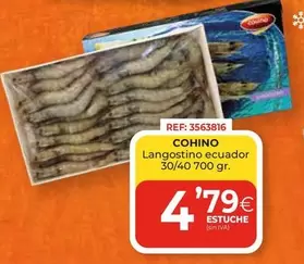 Oferta de Cohino - Langostino Ecuador por 4,79€ en CashDiplo