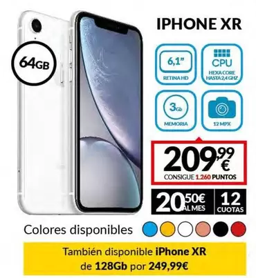 Oferta de Iphone Xr por 209,99€ en Game