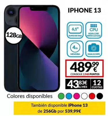 Oferta de Iphone 13 por 489,99€ en Game