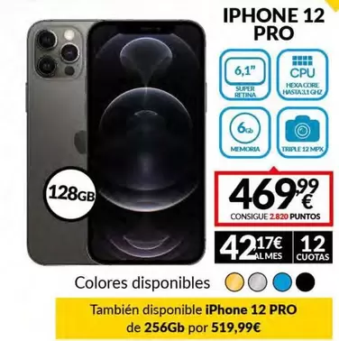 Oferta de Iphone 12 Pro por 469,99€ en Game