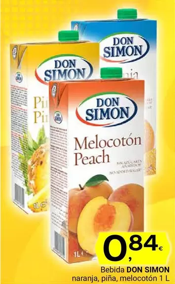 Oferta de Don Simón - Bebida Naranja, Pina, Melocoton por 0,84€ en Supermercados Dani