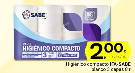 Oferta de Ifa sabe - Higienico Compacto por 2€ en Supermercados Dani