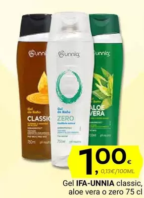 Oferta de Ifa unnia - Gel Classic, Aloe Vera O Zero por 100€ en Supermercados Dani