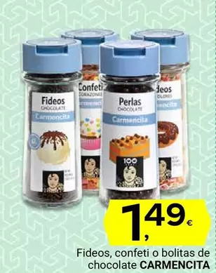 Oferta de Carmencita - Fideos, Confeti O Bolitas De Chocolate por 1,49€ en Supermercados Dani