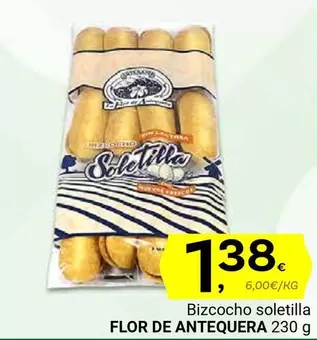 Oferta de Flor de Antequera - Bizcocho Soletilla por 1,38€ en Supermercados Dani