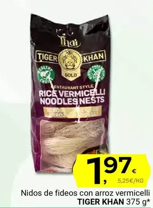 Oferta de Thai - Nidos De Fideos Con Arroz Vermicelli por 1,97€ en Supermercados Dani