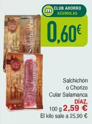 Oferta de Salamanca - Salchichon O Chorizo Cular por 2,59€ en Masymas