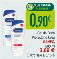 Oferta de Sanex - Gel De Bano Protector O Urea por 3,69€ en Masymas