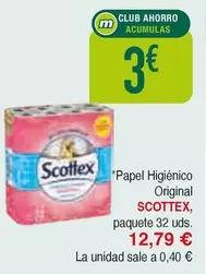 Oferta de Scottex - Papel Higiénico Original Paquete por 12,79€ en Masymas