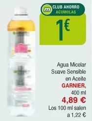 Oferta de Garnier - Agua Micelar Suave Sensible En Aceite por 4,89€ en Masymas