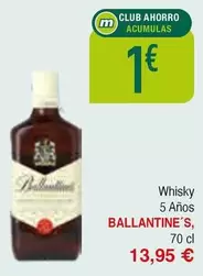 Oferta de Ballantine's - Whisky 5 Años por 13,95€ en Masymas