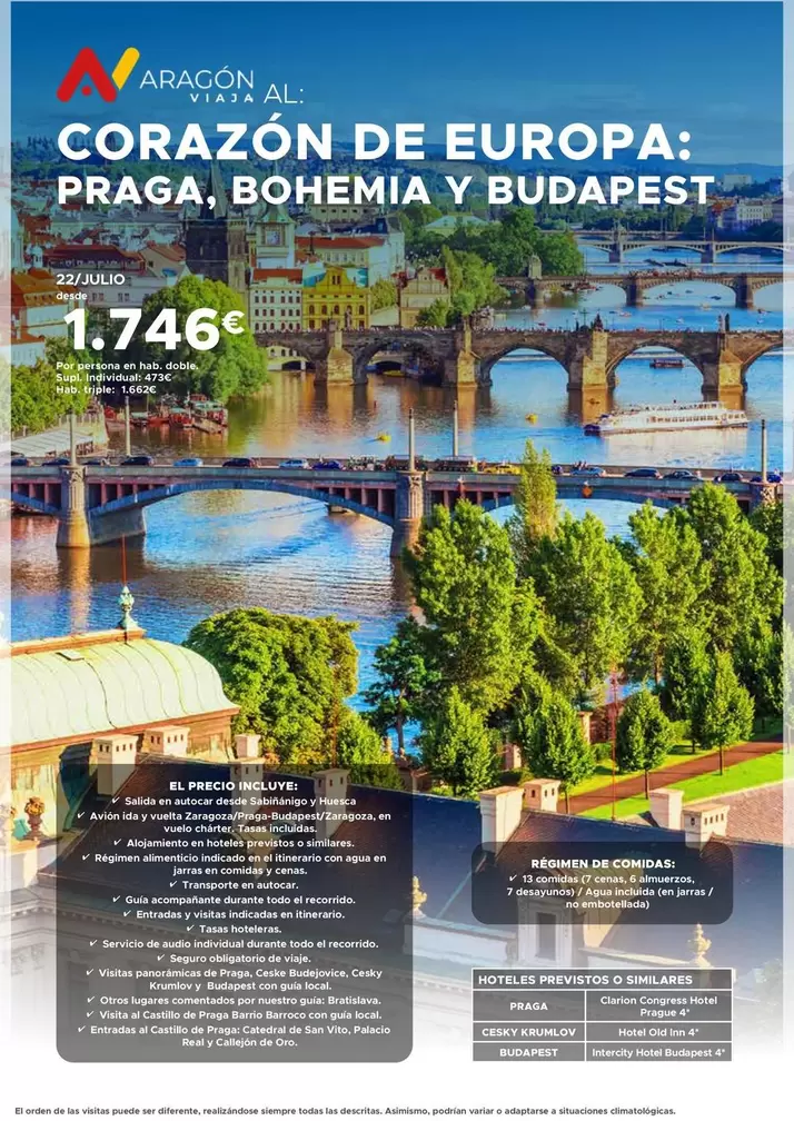 Oferta de Praga - Corazón De Europa: , Bohemia Y Budapest por 1746€ en Halcón Viajes