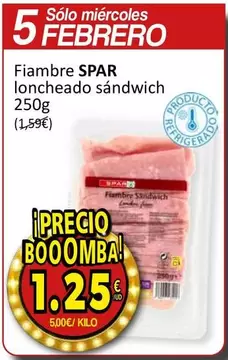 Oferta de Spar - Fiambre Loncheado Sandwich por 1,25€ en SPAR