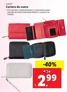 Oferta de Esmara - Cartera De Cuero por 2,99€ en Lidl