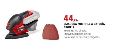 Oferta de Einhell - Lijadora Múltiple A Batería por 44,95€ en Tú Brico-Marian