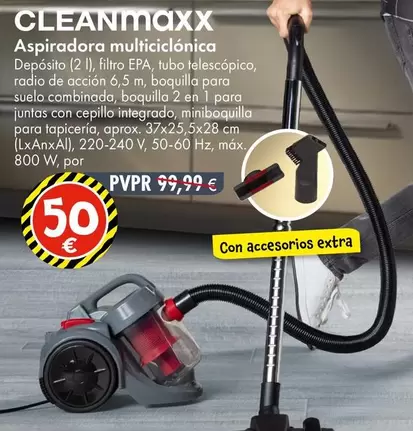 Oferta de Cleanmaxx - Aspiradora Multiciclonica por 50€ en TEDi