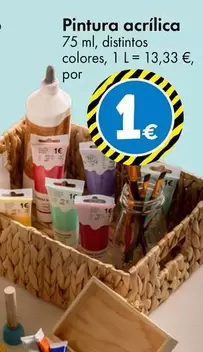 Oferta de Pintura Acrílica por 1€ en TEDi