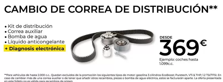 Oferta de Origen - Cambio De Correda De Distribución por 369€ en Feu Vert