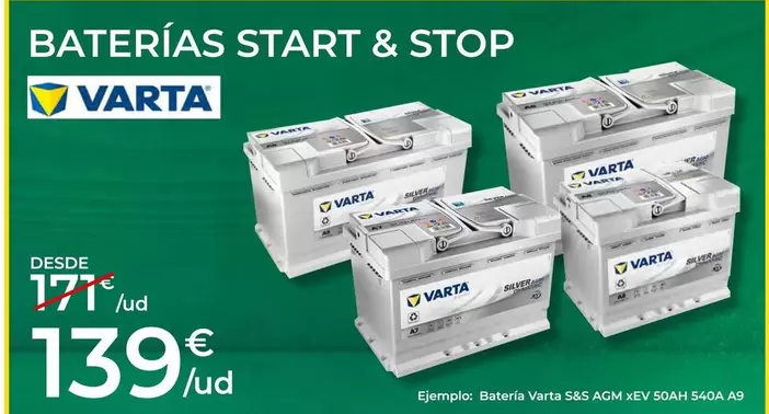 Oferta de Varta - Baterias Start & Stop por 139€ en Feu Vert