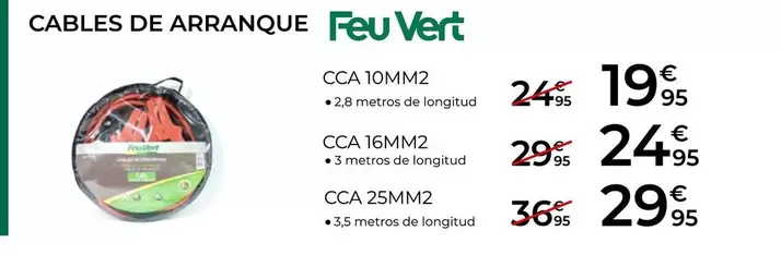 Oferta de Feu Vert - Cables De Arranque por 19,95€ en Feu Vert