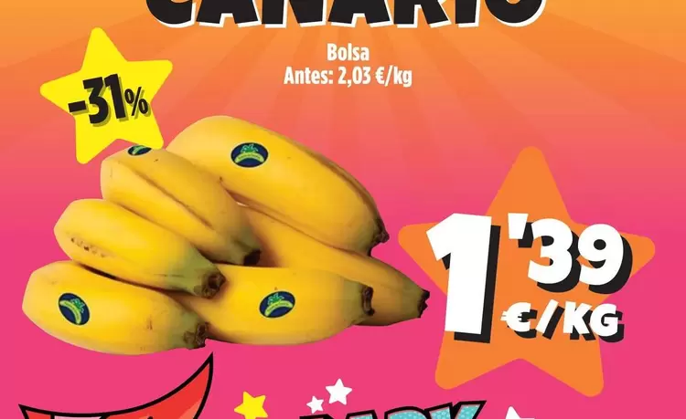 Oferta de Platano Canario por 1,39€ en Ahorramas