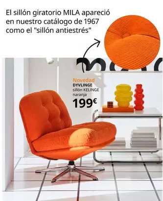 Oferta de Dyvlinge Sillon Kelinge Naranja por 199€ en IKEA