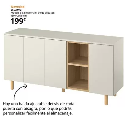 Oferta de Ledamot Mueble De Almacenaje, Beige Grisaceo por 199€ en IKEA