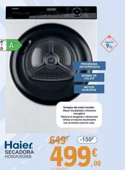 Oferta de Haier - Secadora por 499€ en E.Leclerc