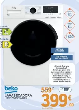 Oferta de Beko - Lavasecadora  por 399€ en E.Leclerc