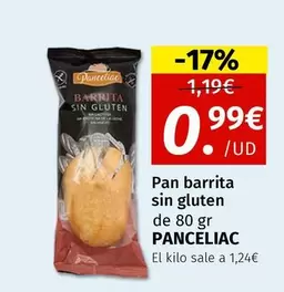 Oferta de Panceliac - Pan Barrita Sin Gluten por 0,99€ en Maskom Supermercados