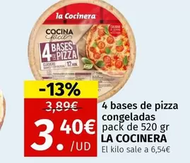 Oferta de La Cocinera - 4 Bases De Pizza Congeladas por 3,4€ en Maskom Supermercados