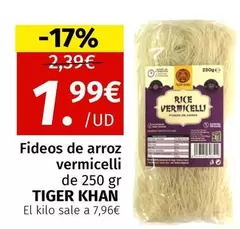 Oferta de Tiger Khan - Fideos De Arroz Vermicelli por 1,99€ en Maskom Supermercados