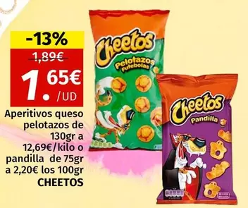 Oferta de Cheetos - Aperitivos Queso Pelotazos O Pandilla por 1,65€ en Maskom Supermercados