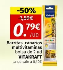 Oferta de Vitakraft - Barritas Canarios Multivitaminas por 0,79€ en Maskom Supermercados